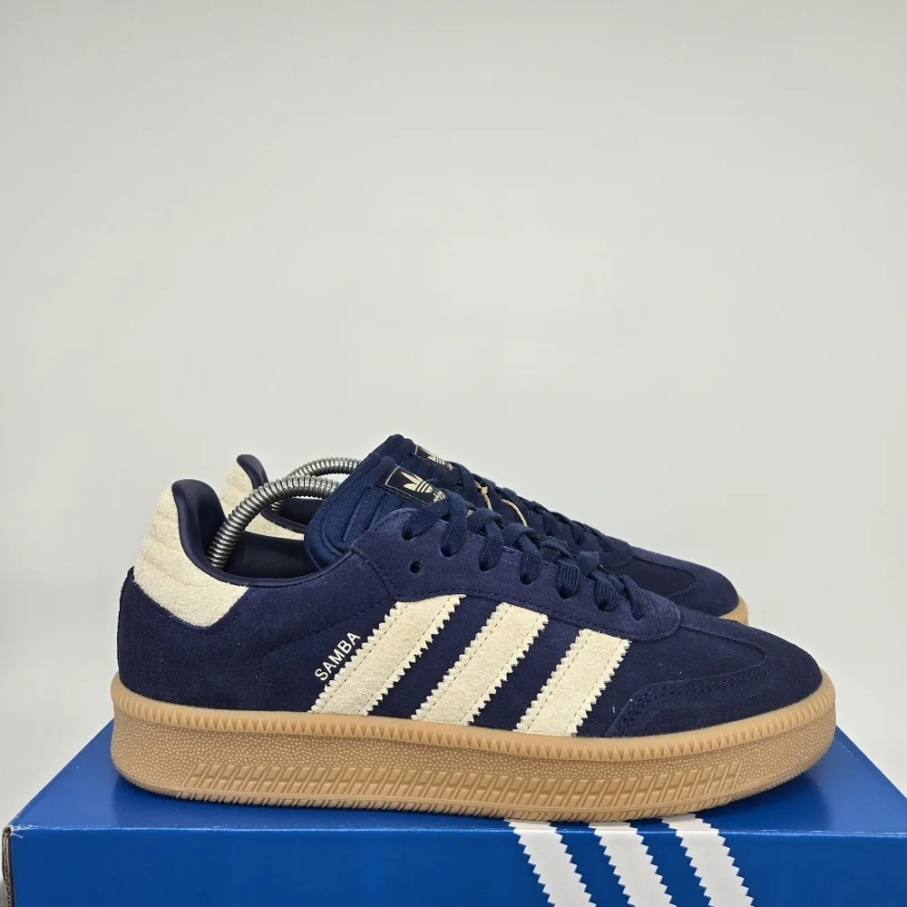 New Adidas Samba XLG 'Night Indigo Warm Vanilla' Men's Shoes Size 11 - Picture 3 of 9